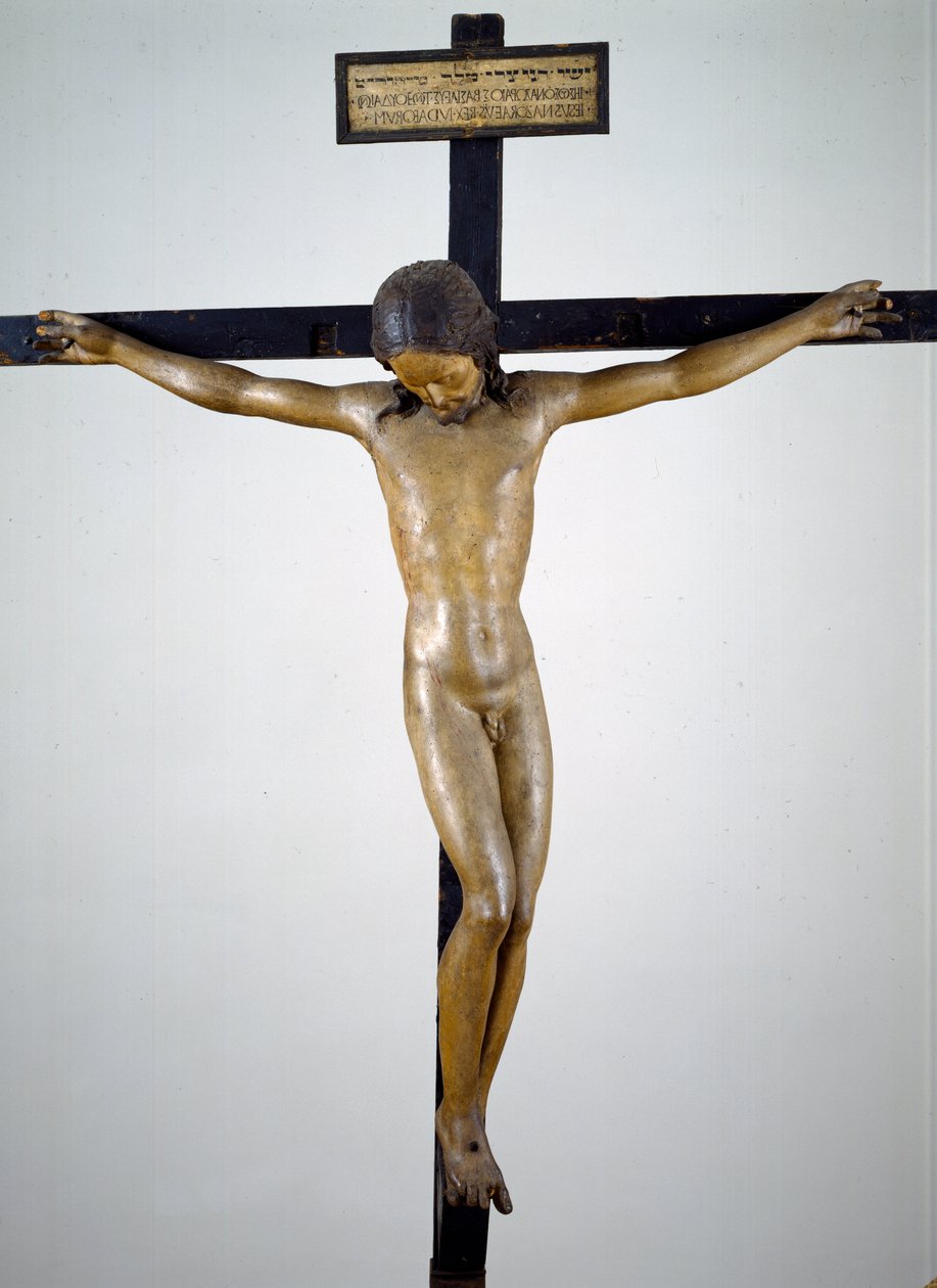 Feszület, 1492-94 körül (polikróm fa) alkotó: Michelangelo Buonarroti