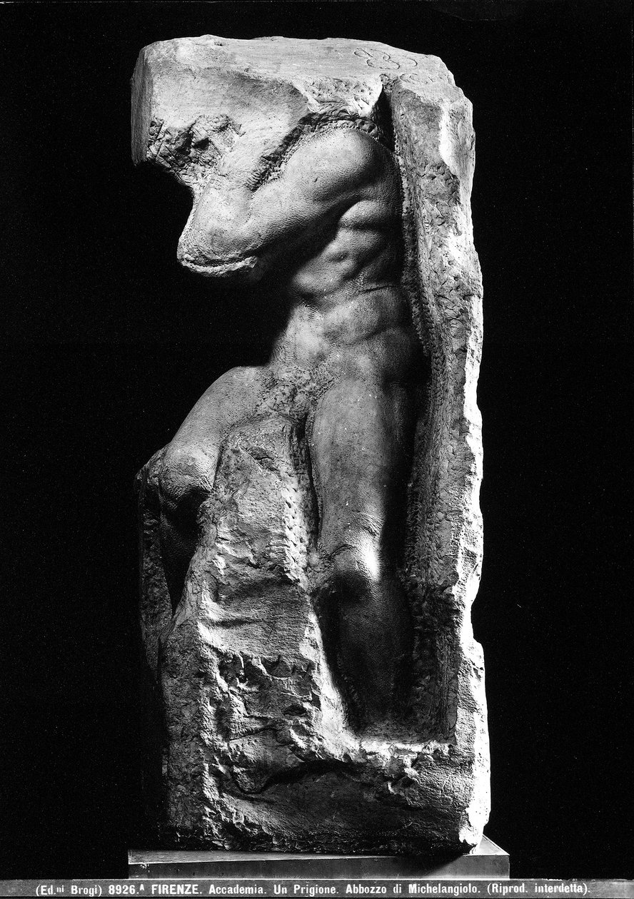 Michelangelo Buonarroti rabszolgájának elölnézete alkotó: Michelangelo Buonarroti