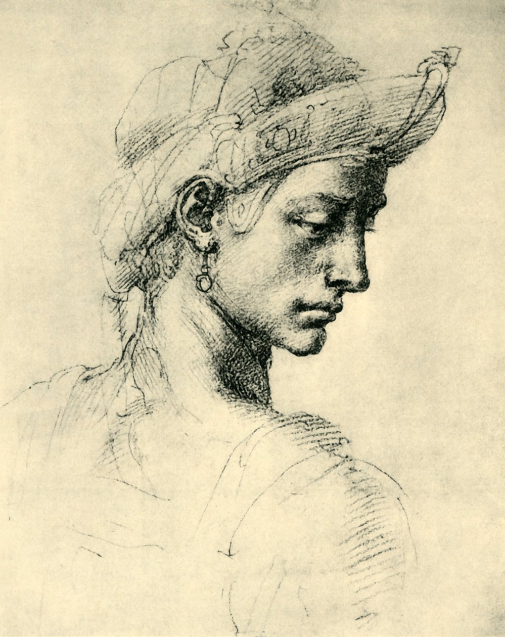 Ideális fej, 1520-1525, 1943. alkotó: Michelangelo Buonarroti