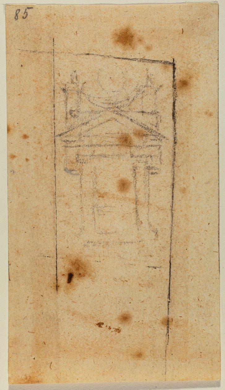Egy ablak vázlata alkotó: Michelangelo Buonarroti