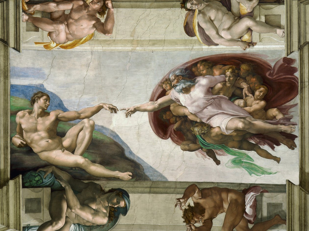 The Creation of Adam alkotó: Michelangelo Buonarroti