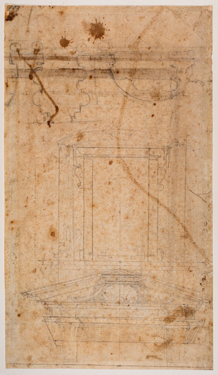 Falsír és templom részleges alaprajza alkotó: Michelangelo Buonarroti