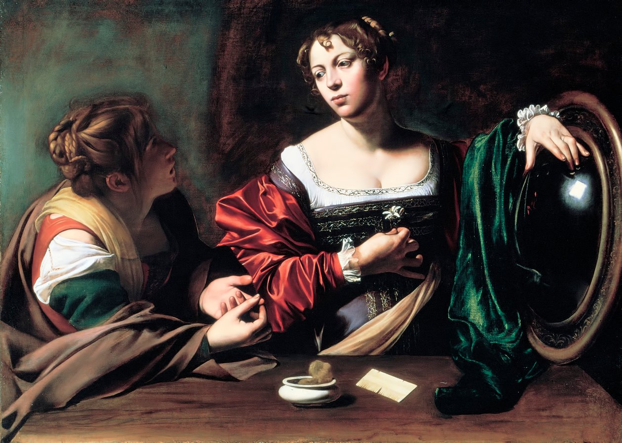 Márta és Mária Magdolna, c. 1598 alkotó: Michelangelo Merisi Caravaggio