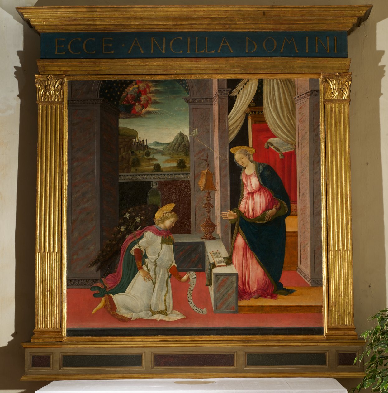 Angyali üdvözlet (tempera fán) alkotó: Michele Ciampanti