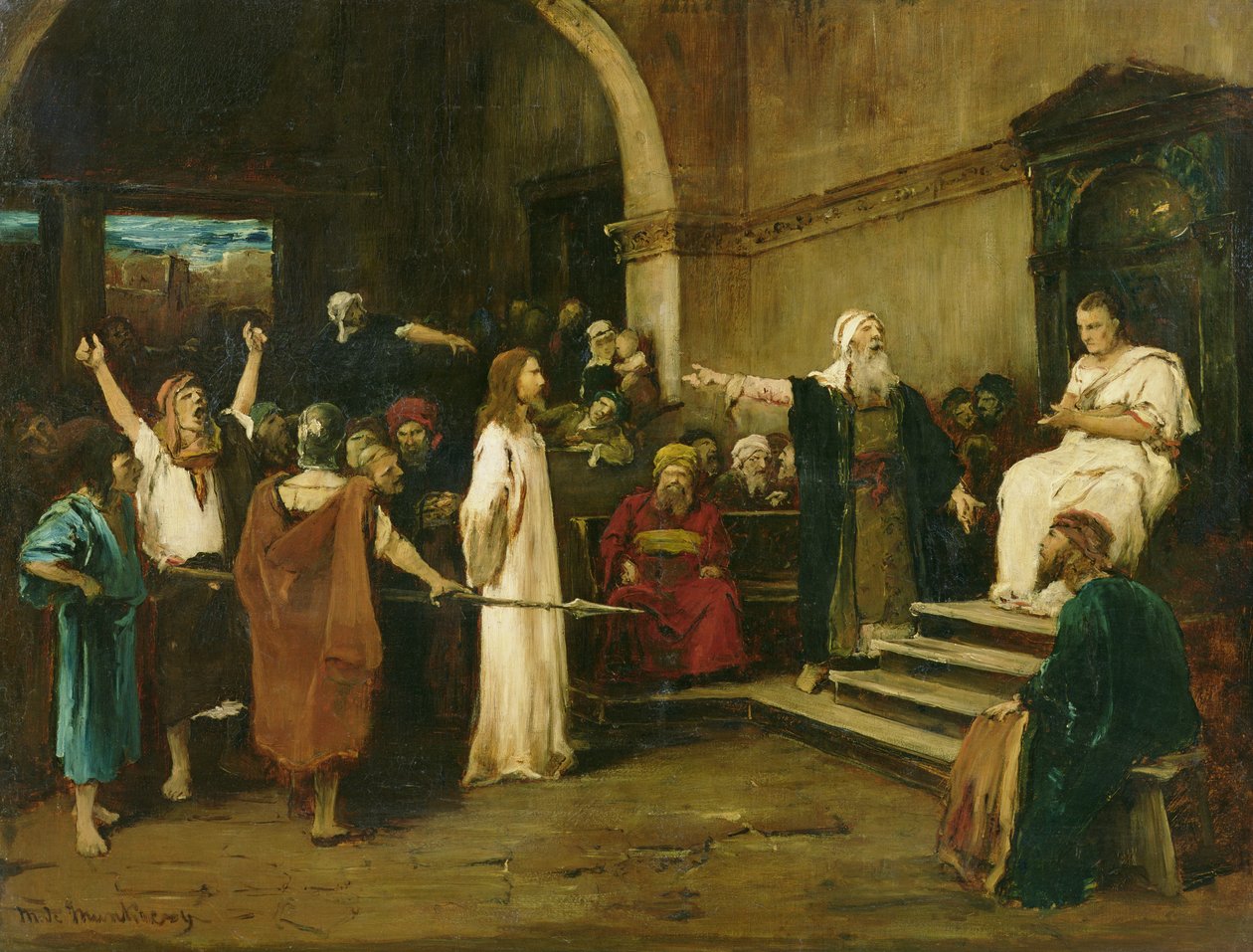 Krisztus Pilátus előtt, 1880 (47889-es tanulmány) alkotó: Mihály Munkácsy