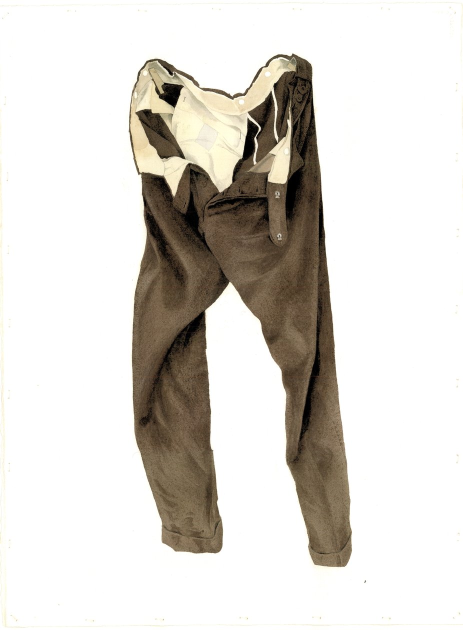 Barna kordbársony nadrág (Michael) 2003 (wc papíron) alkotó: Miles Contemporary Artist Thistlethwaite