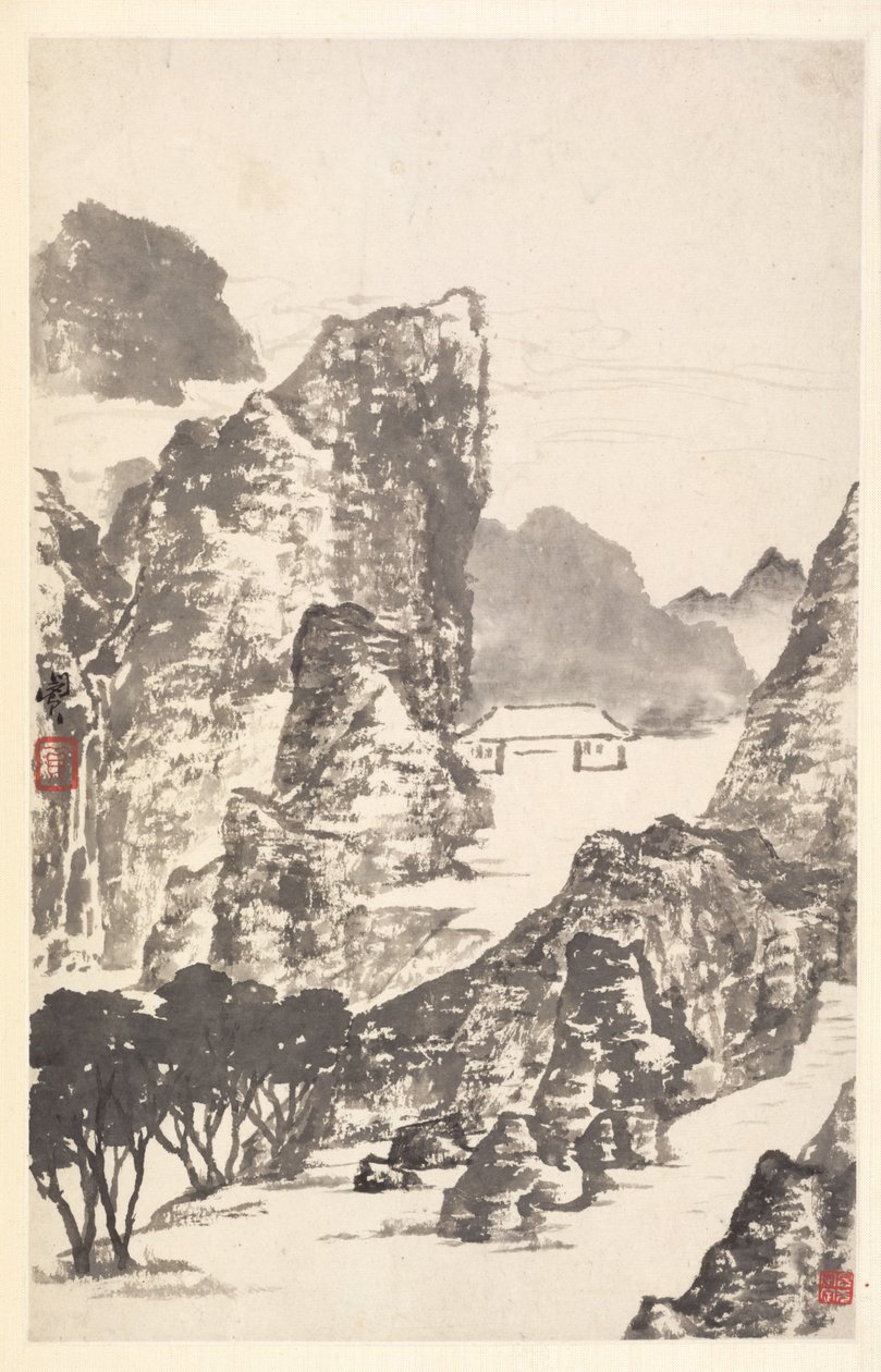 Táj a Mi Fu után alkotó: Min Zhen