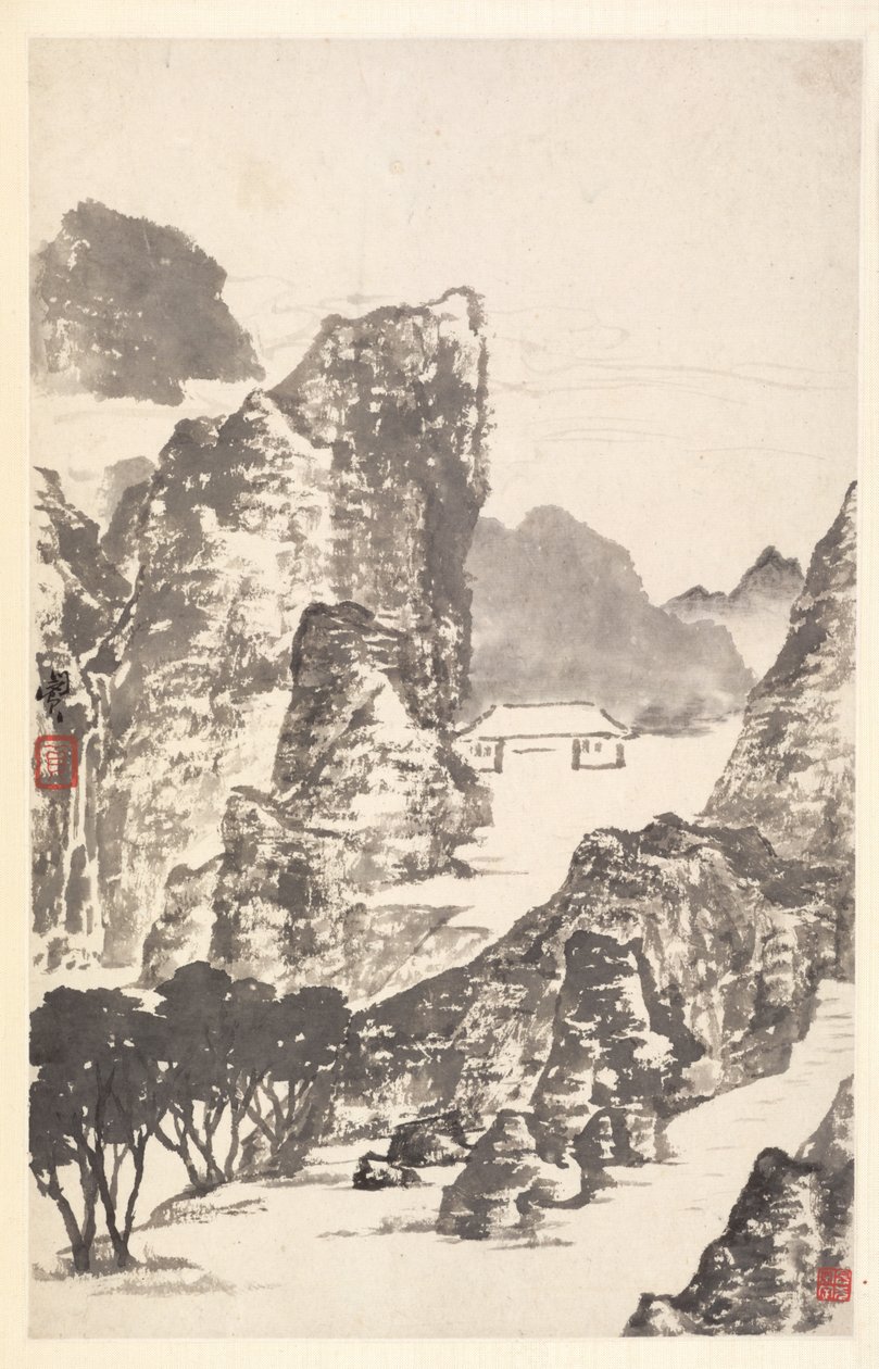 Táj a Mi Fu után, 1788. alkotó: Min Zhen