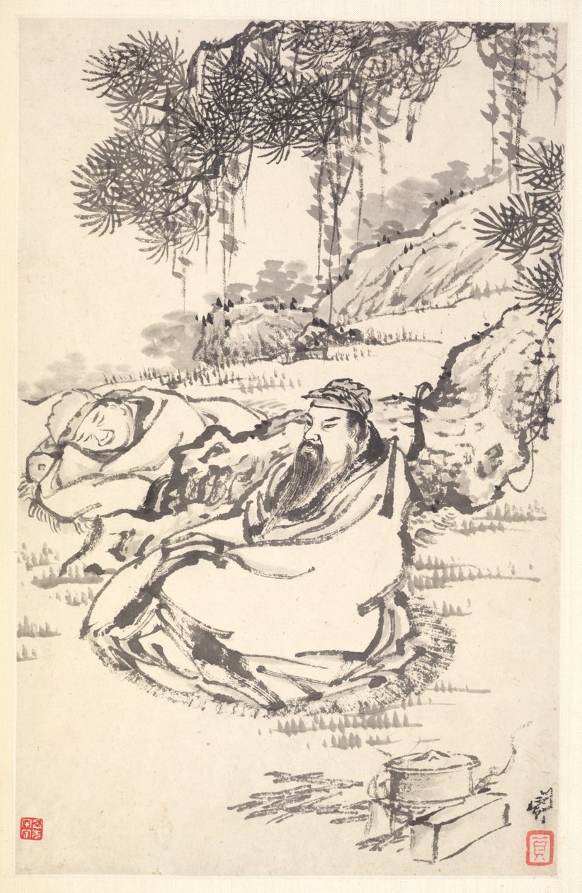 Lu Tong és szolga, 1788. alkotó: Min Zhen