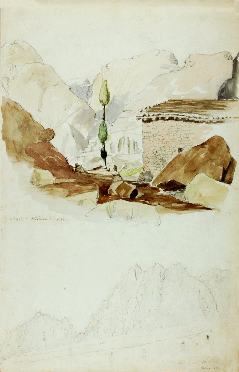 Illés kolostor, Sínai hegy, 1844. alkotó: Miner Kilbourne Kellogg