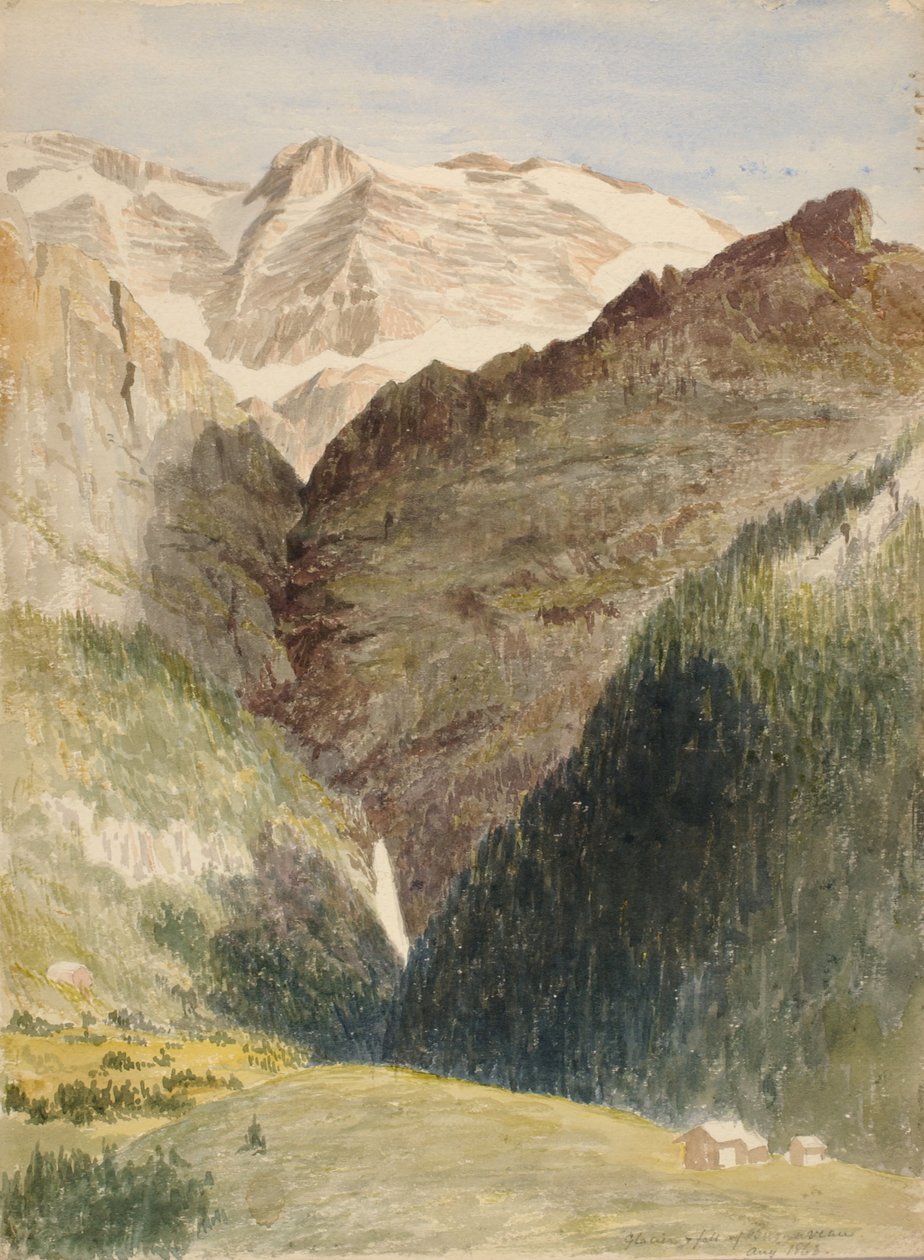 Glacier and Falls, 1863. alkotó: Miner Kilbourne Kellogg