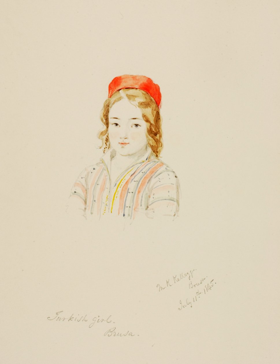 Török lány, Brusa, 1845. alkotó: Miner Kilbourne Kellogg
