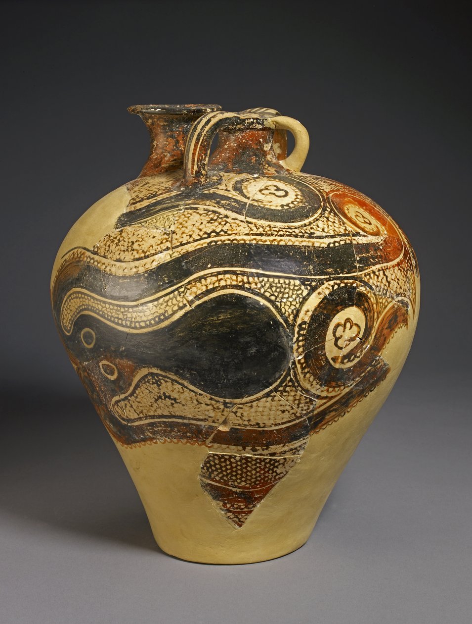 Kerámiakorsó polip mintával, Knósszosz, Kréta, Késő Minószi időszak II, Kr.e. 1450-1400 (festett cserép) alkotó: Minoan