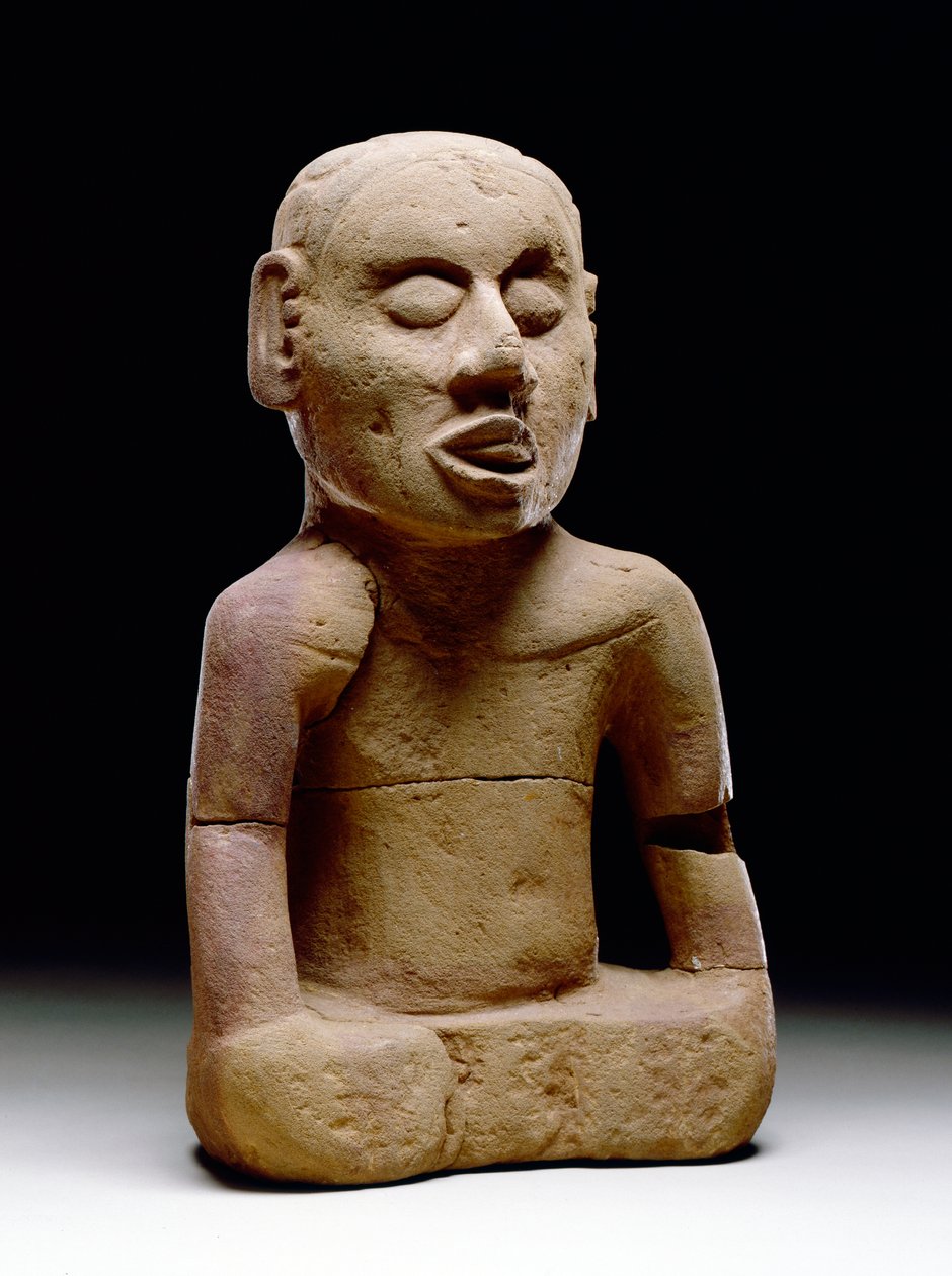 Ülő férfialak, 1200-1450 (homokkő) alkotó: Mississippian culture
