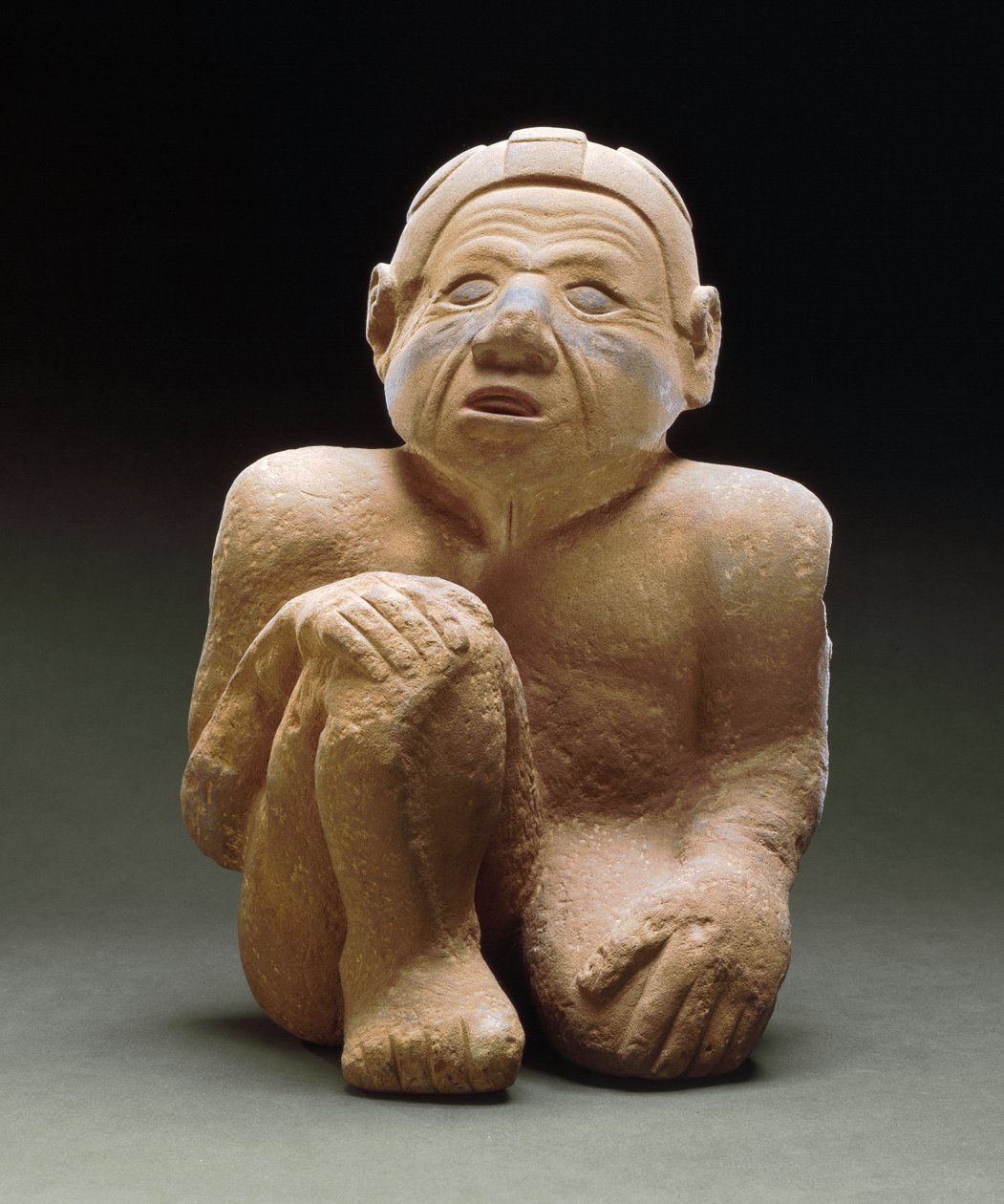 Ülő férfi figura, 1300-1500 (homokkő) alkotó: Mississippian culture