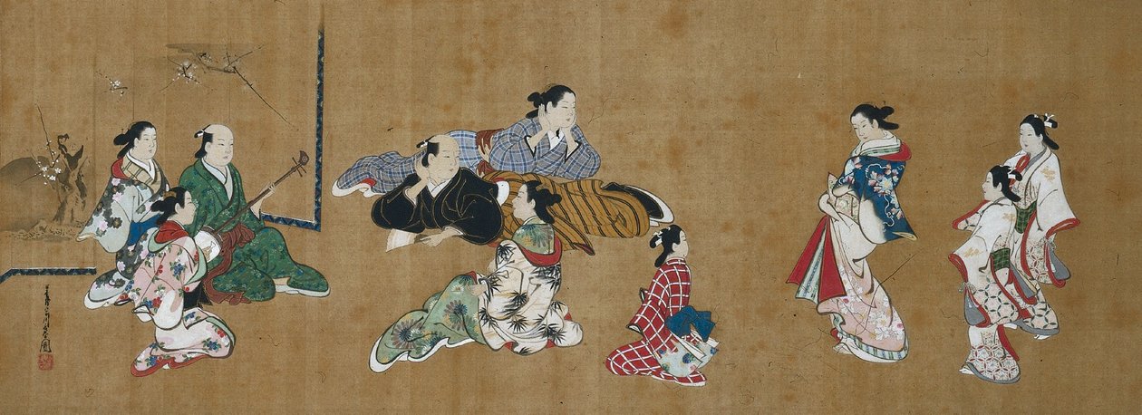 Szórakoztató szcéna, 18. század. alkotó: Miyagawa Chōshun