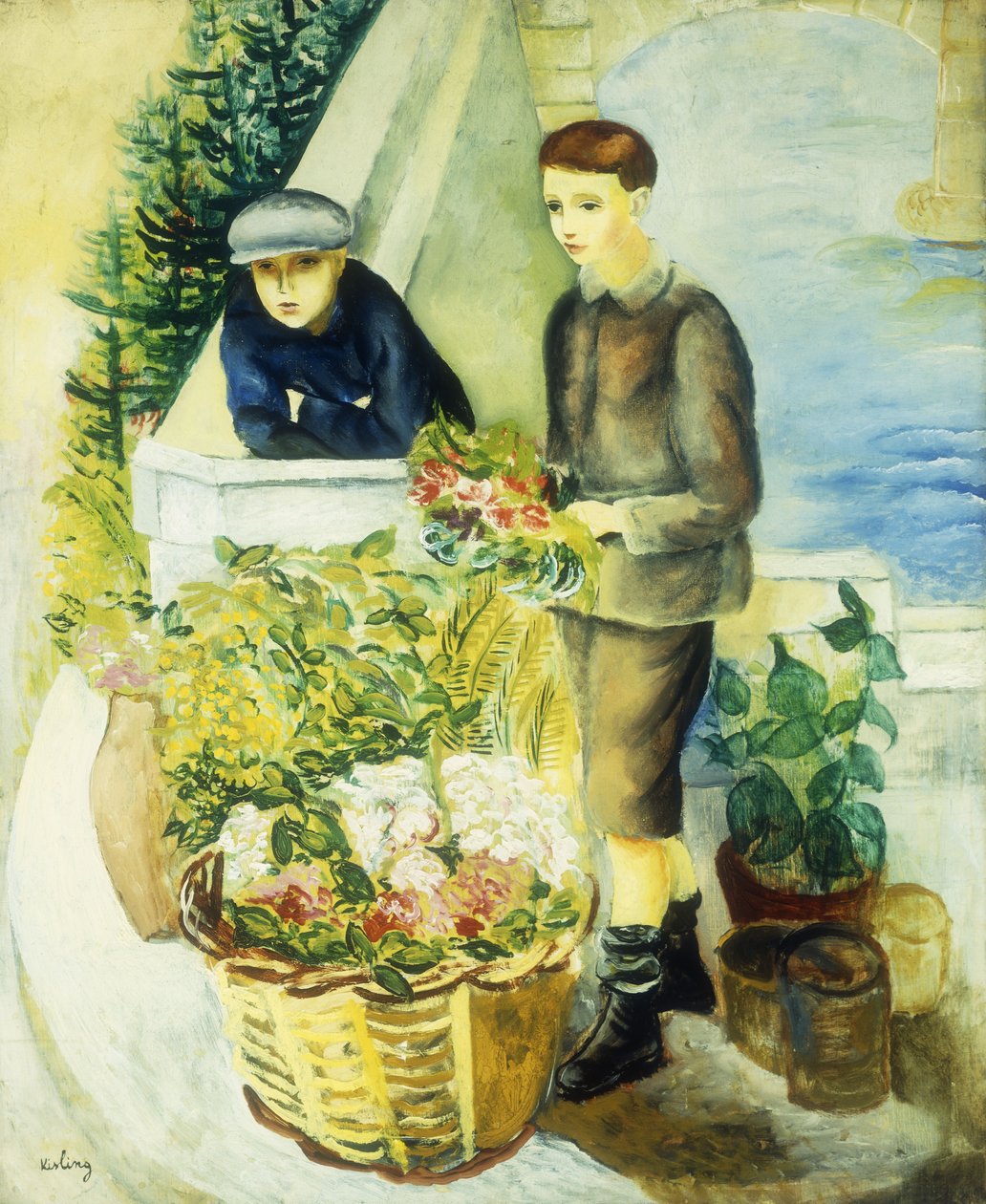 Virágárusok; Marchands de Fleurs alkotó: Moise Kisling