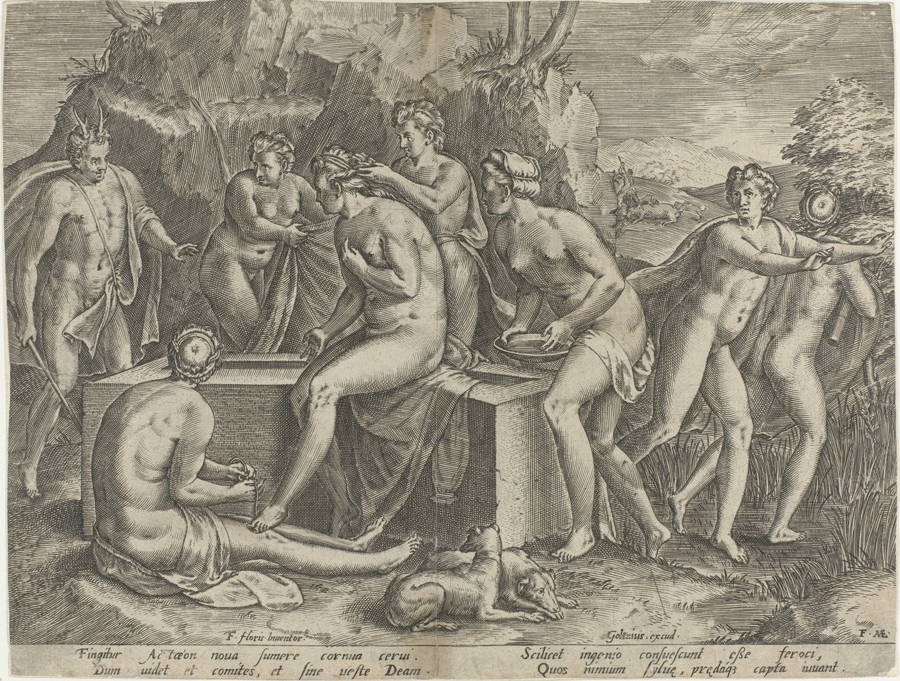 Diana az Actaeonban alkotó: Monogrammist FME