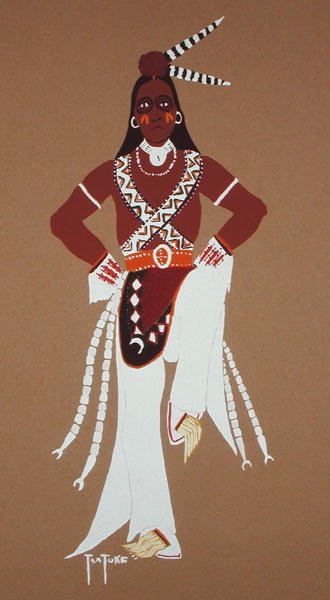 Medicine Dance (pochoir print) alkotó: Monroe Tsatoke