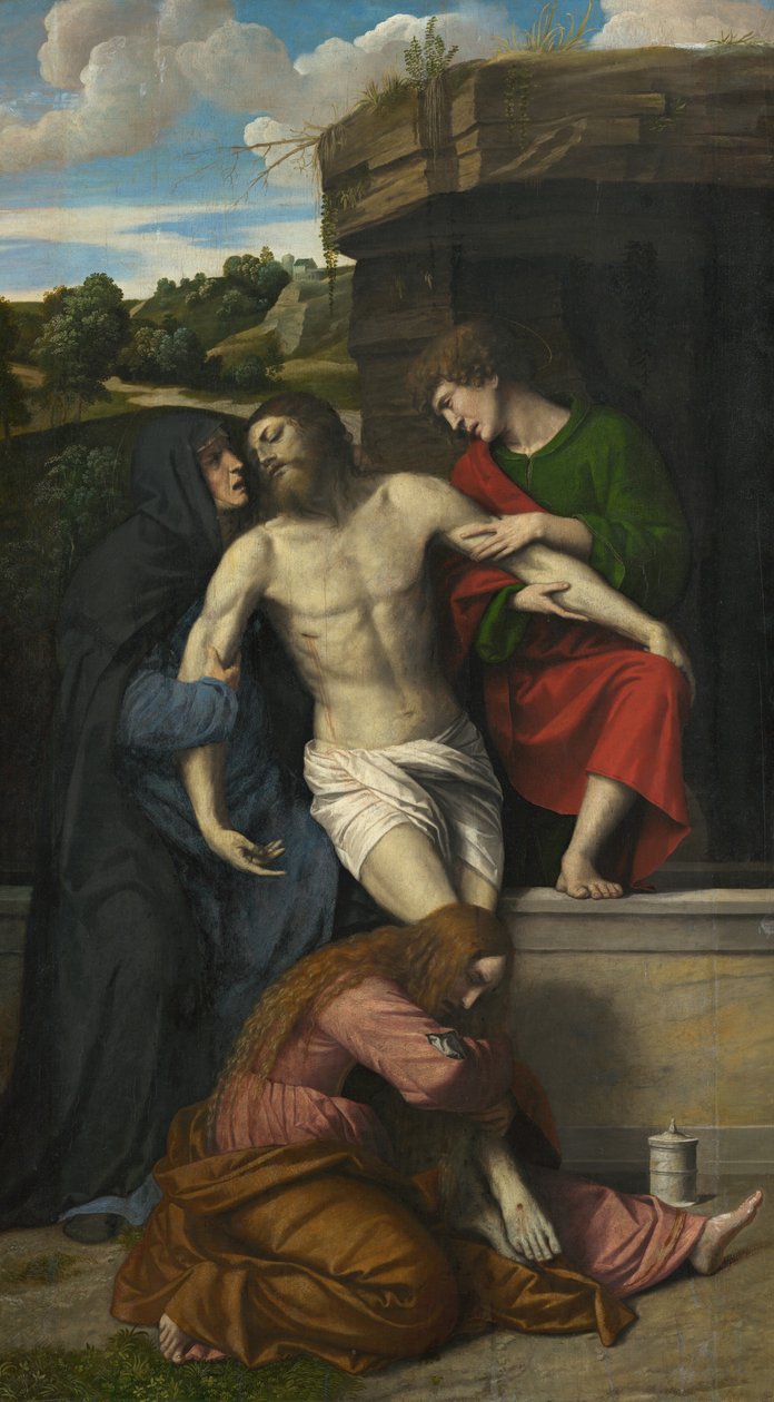 Pieta, 1520-as évek. alkotó: Moretto da Brescia