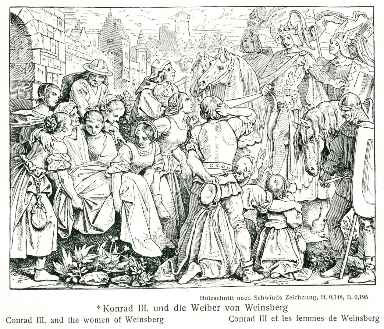 Konrád III. és Weinsberg asszonyai. alkotó: Moritz Ludwig von Schwind