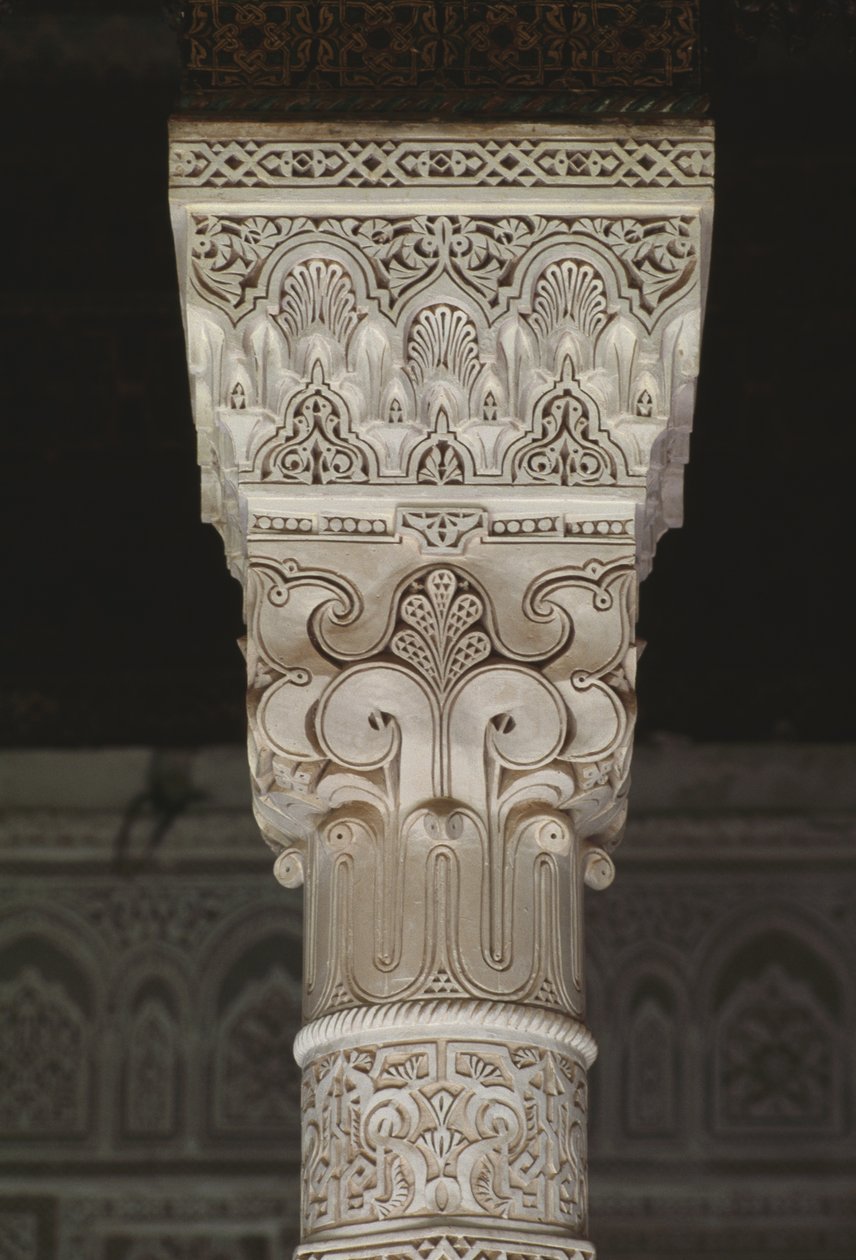 Thamiel glaoui Kasbah, fővárosa (stukkó) alkotó: Moroccan School