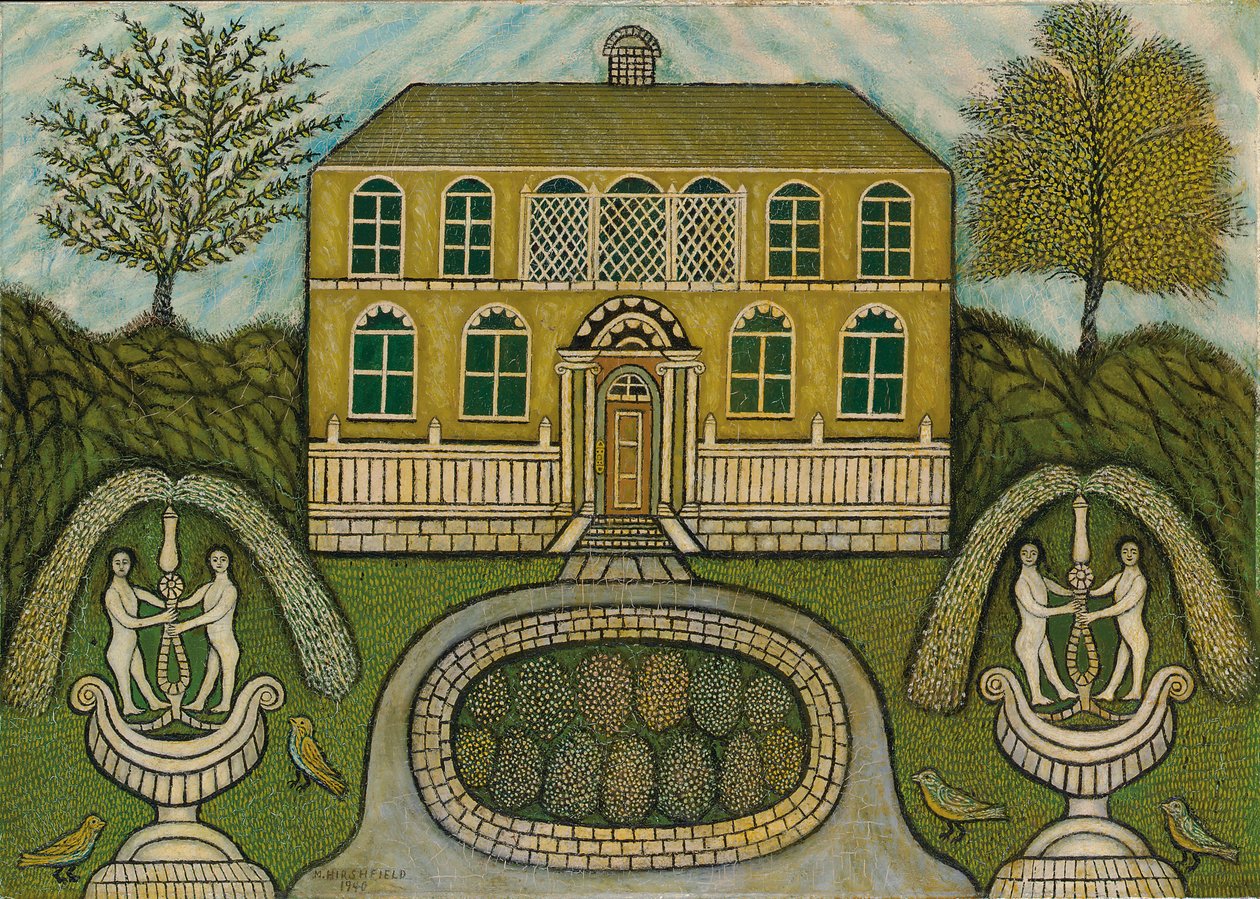 Otthon szökőkutakkal alkotó: Morris Hirshfield