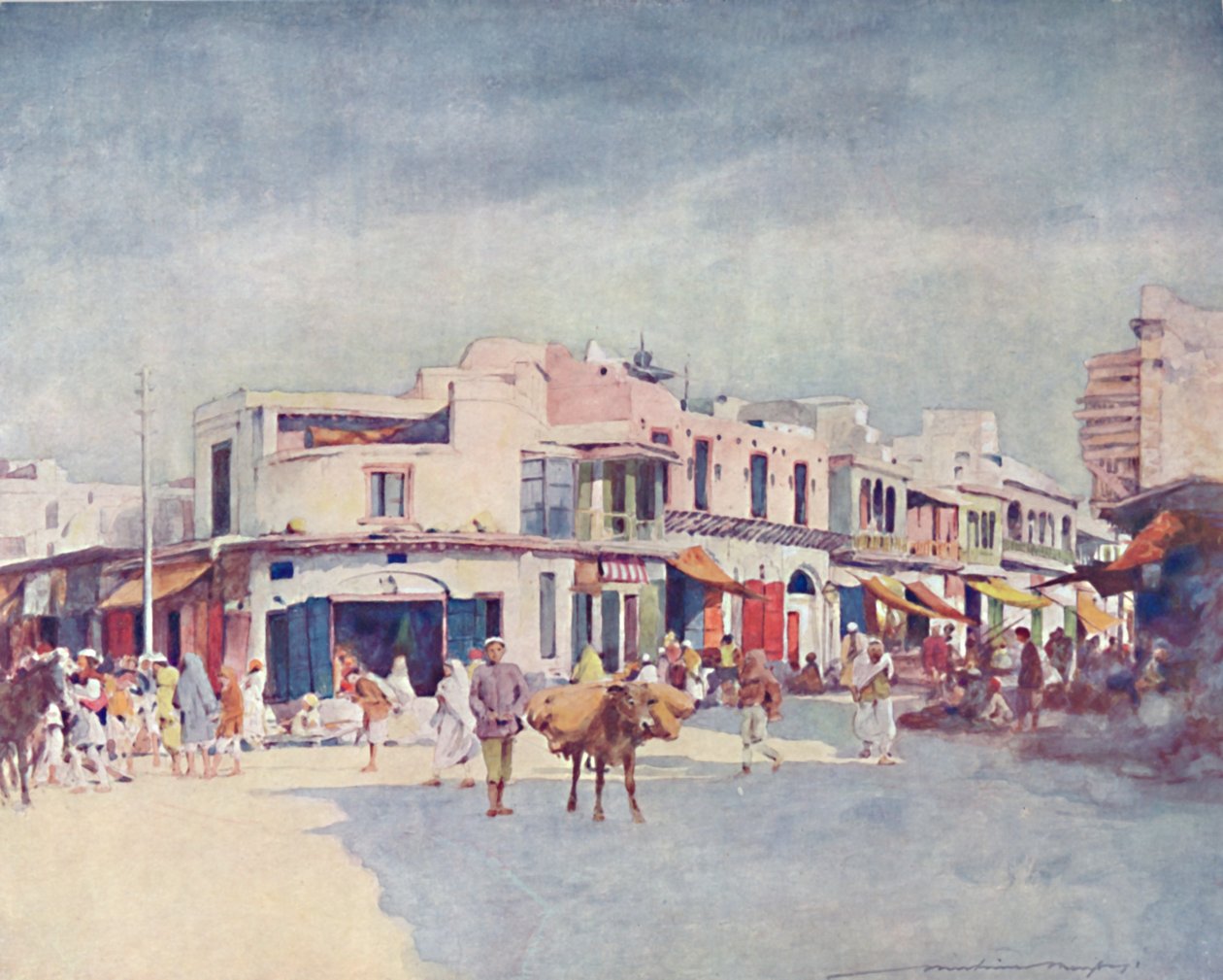 "Utcai jelenet", 1903 alkotó: Mortimer L Menpes