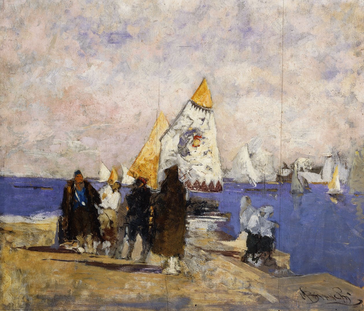 A rakparton, Chioggia, alkotó: Mose Bianchi