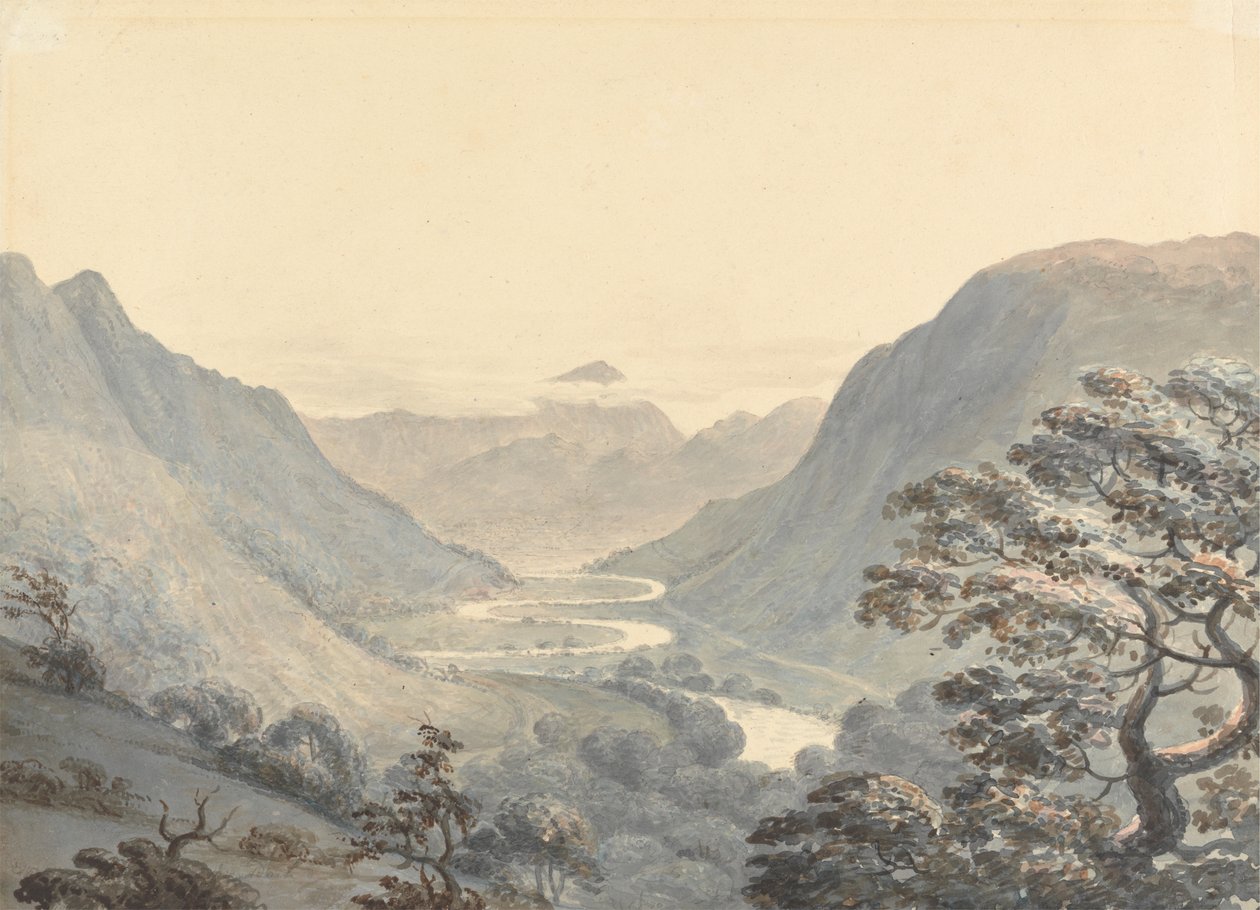 A Beautiful Vale és a Mowddach folyó, Merionethshire alkotó: Moses Griffith