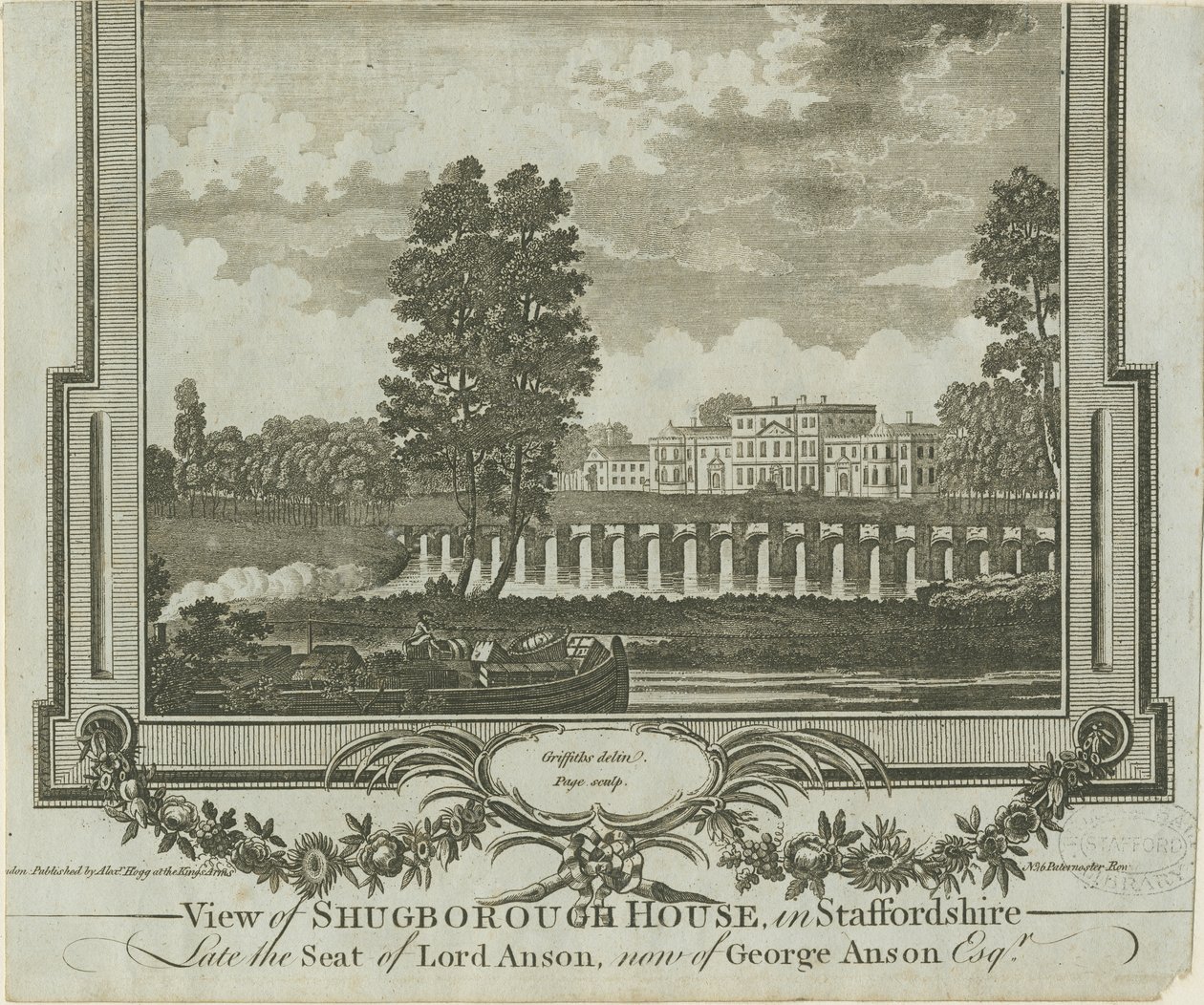Shugborough Hall: metszet, nd [?1760-as évek] alkotó: Moses Griffiths
