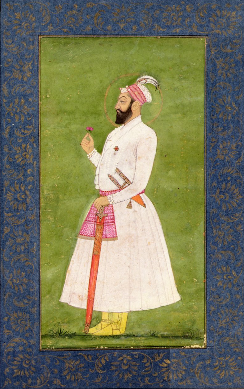 Bahadur Shah mogul császár (1707-12) a Large Clive albumból alkotó: Mughal School