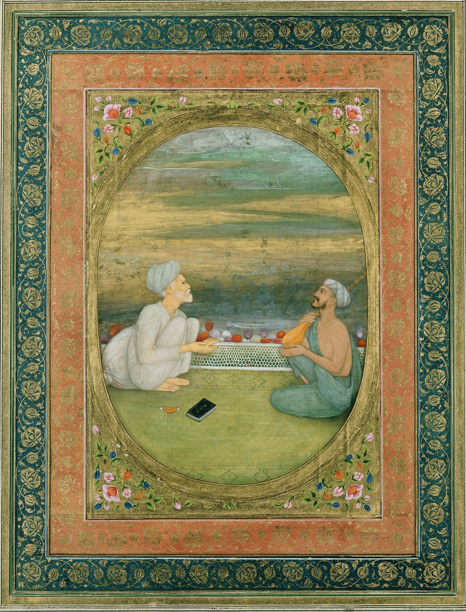 Egy molla és egy zenész, 1640-1650 körül alkotó: Mughal School
