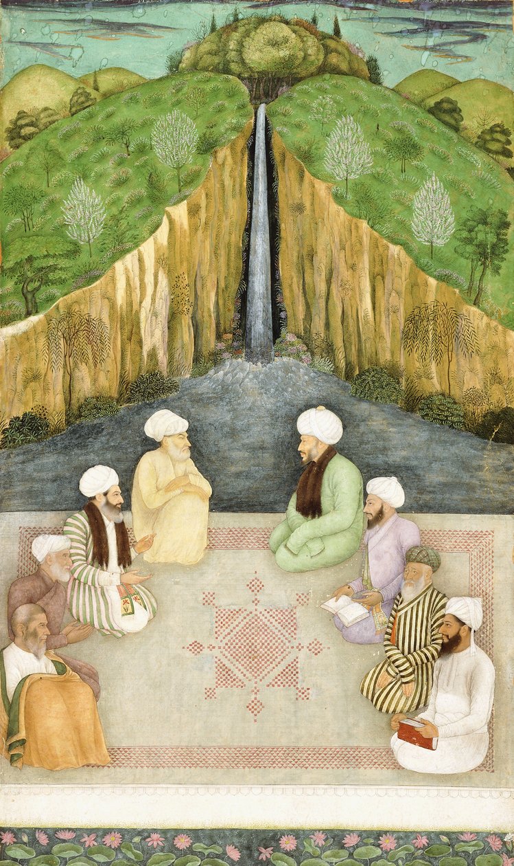 Bölcsek a vallási vitában, 1680 körül alkotó: Mughal School