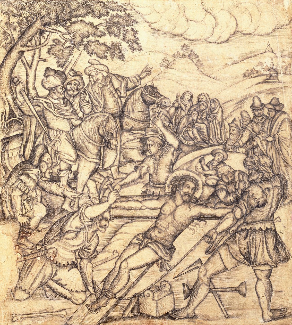 A keresztre feszítés, 1650 körül alkotó: Mughal School