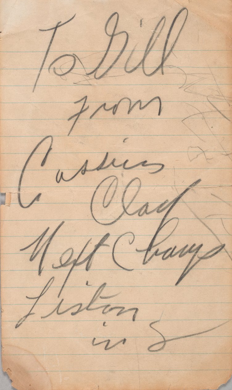 Az autogramot Cassius Clay írta, 1963. alkotó: Muhammad Ali