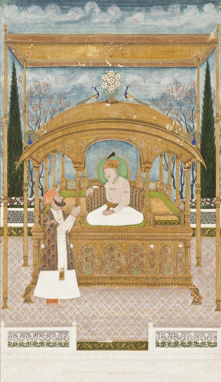 II. Alam sah császár a pávatrónuson, 1801 alkotó: Musawir Khairullah