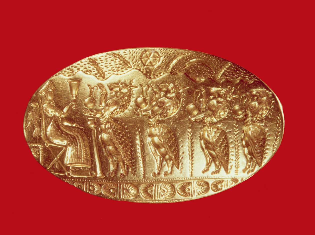 Pecsétgyűrű, a Tirynstől (arany) alkotó: Mycenaean