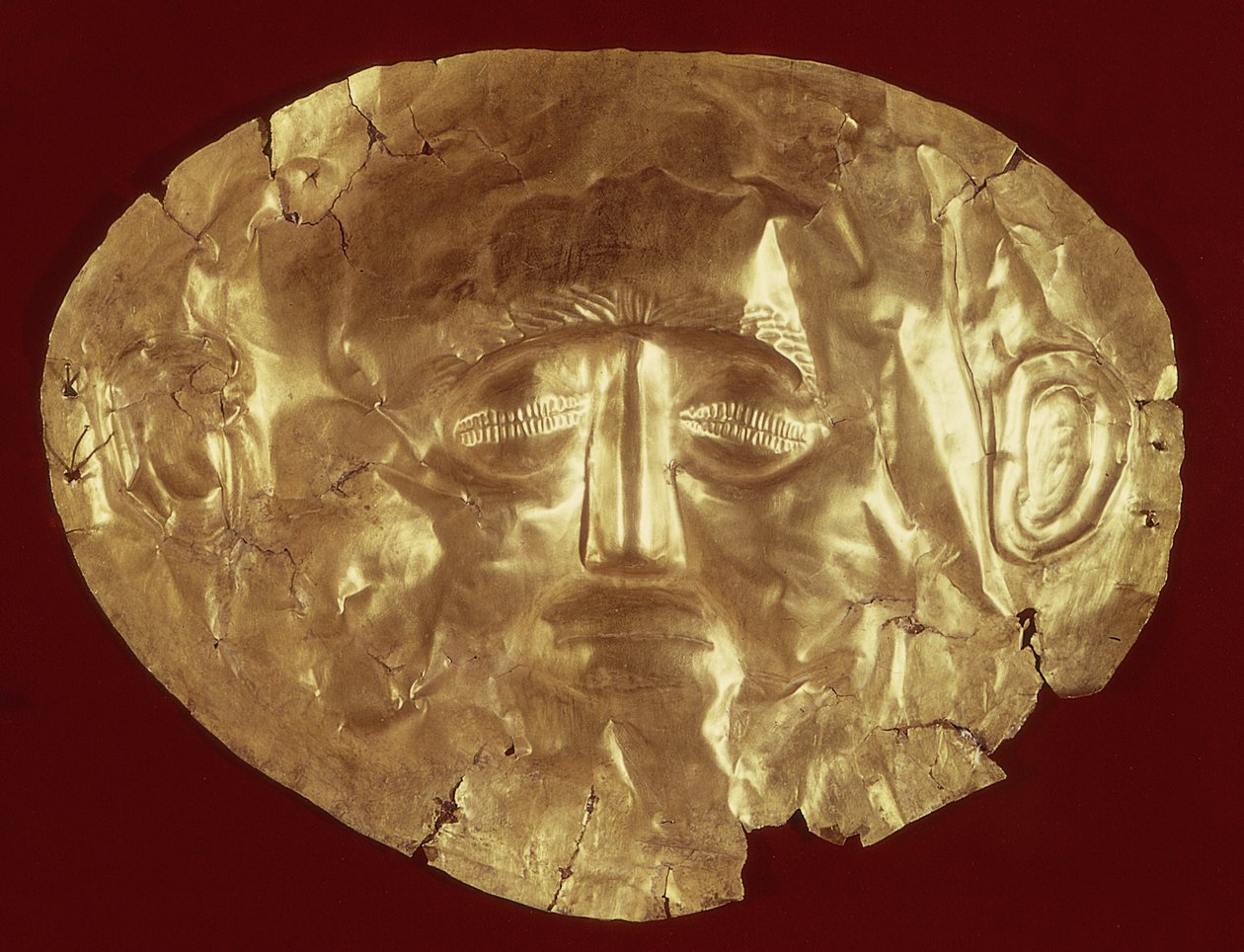 Halotti maszk a IV. királyi sírból, Mükéné, ie 1580-1550 körül (arany) (lásd még: 37385) alkotó: Mycenaean
