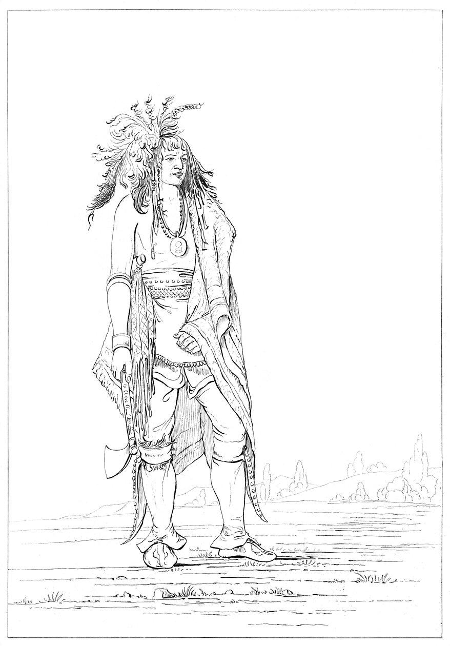 Irokéz bátor, 1841. alkotó: Myers and Co