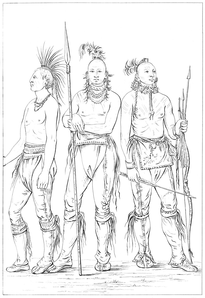 Három Osage bátor, 1841. alkotó: Myers and Co