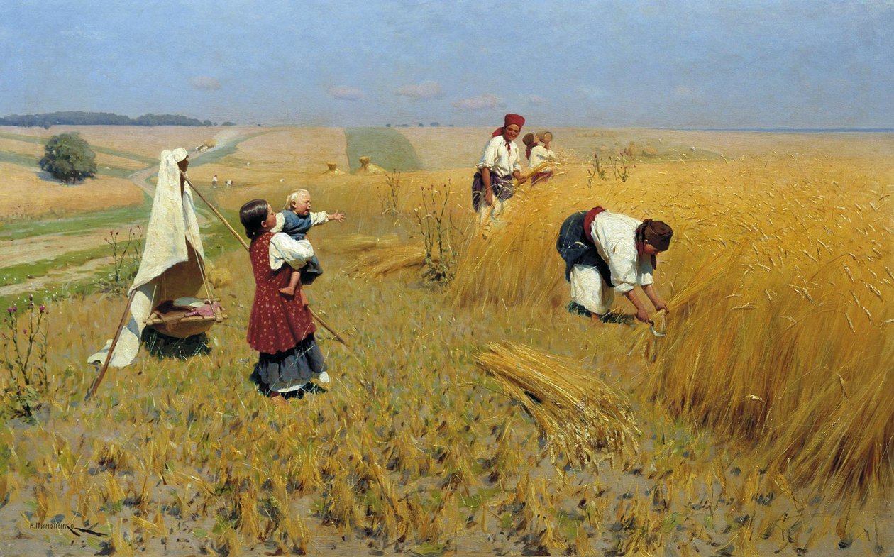 Betakarítás Ukrajnában, 1886 alkotó: Mykola Kornylijowytsch Pymonenko