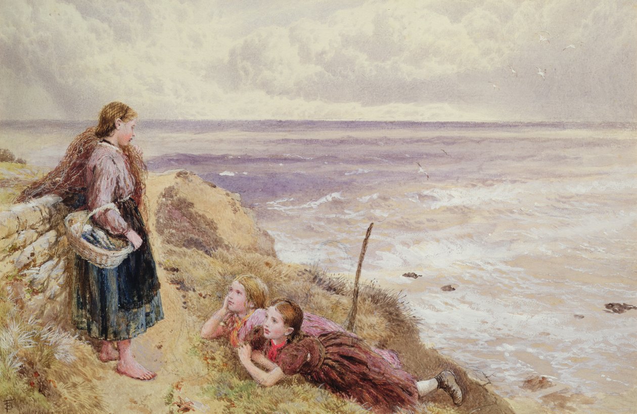 Cullercoats sziklákon alkotó: Myles Birket Foster