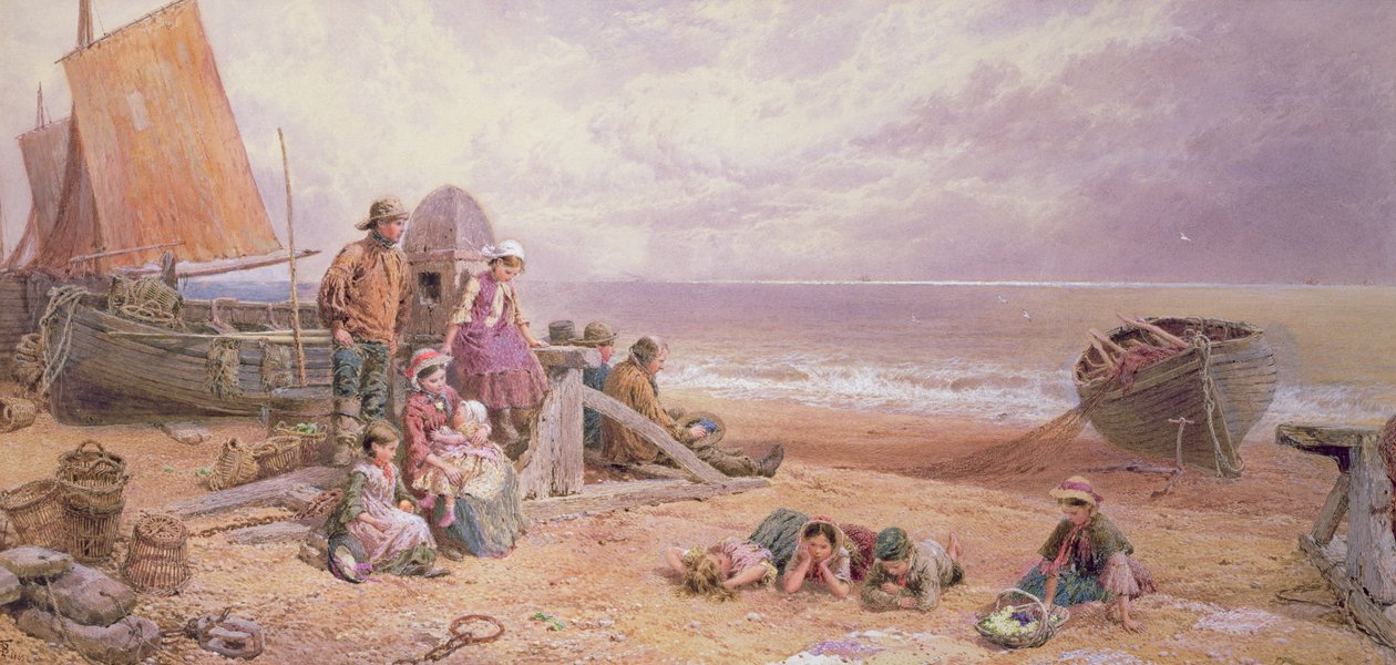 Rottingdean, Beach Scene alkotó: Myles Birket Foster