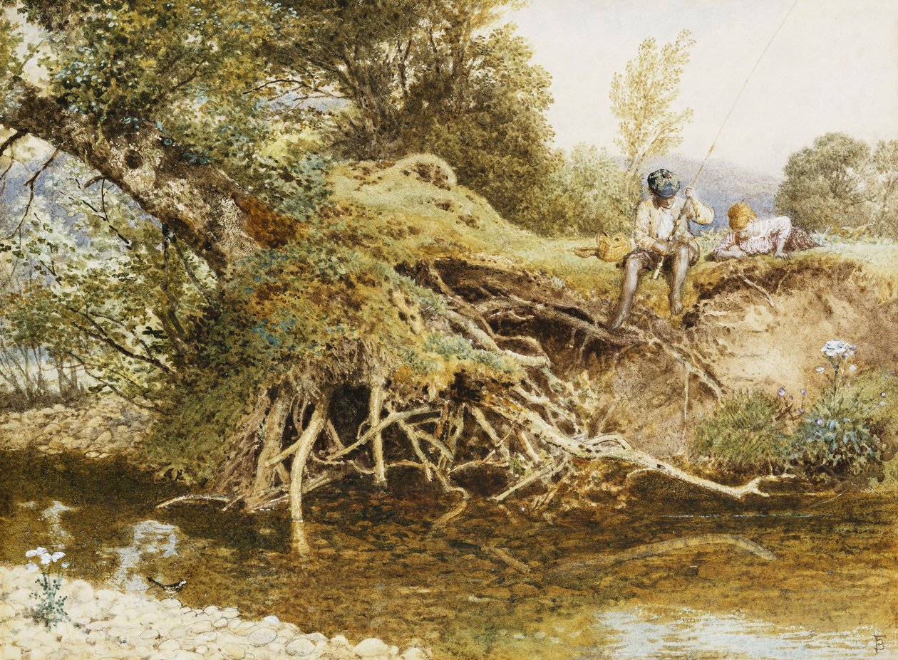 Az ifjú horgász, alkotó: Myles Birket Foster