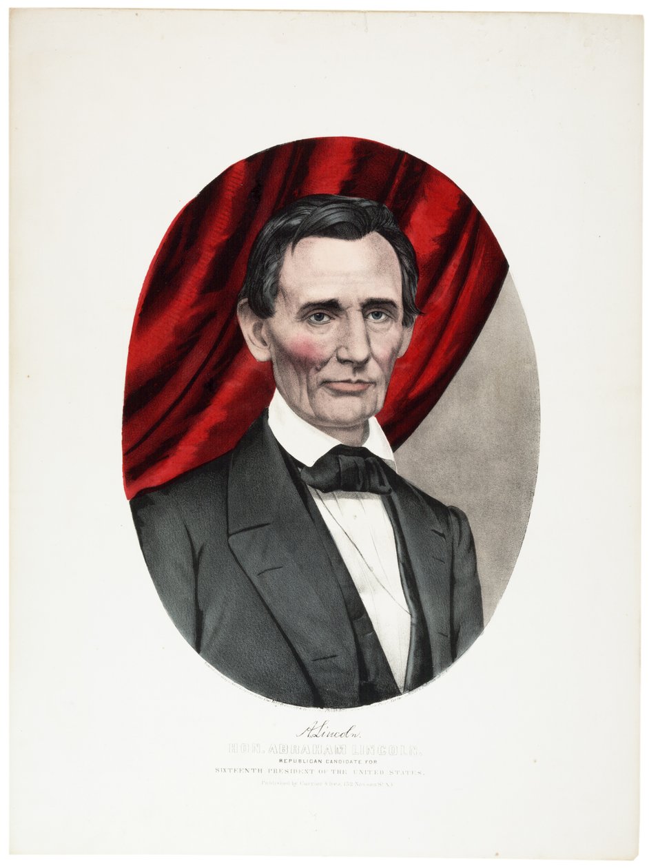 Abraham Lincoln, 1860 alkotó: N. and Ives, J.M. Currier