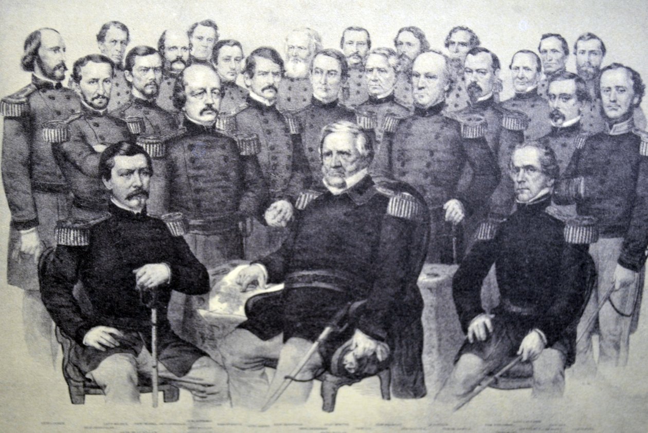 Currier & Ives illusztráció 19. század. Az Unió bajnokai. alkotó: N. and Ives, J.M. Currier