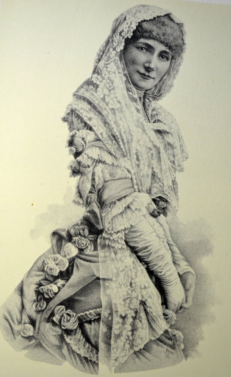 Currier & Ives illusztráció 19. század. Sarah Bernhardt (színésznő) alkotó: N. and Ives, J.M. Currier