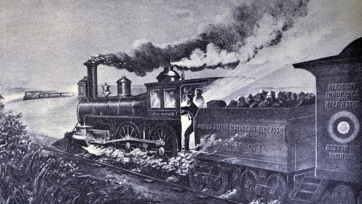 Currier & Ives illusztráció 19. század. A veszély jelzése alkotó: N. and Ives, J.M. Currier