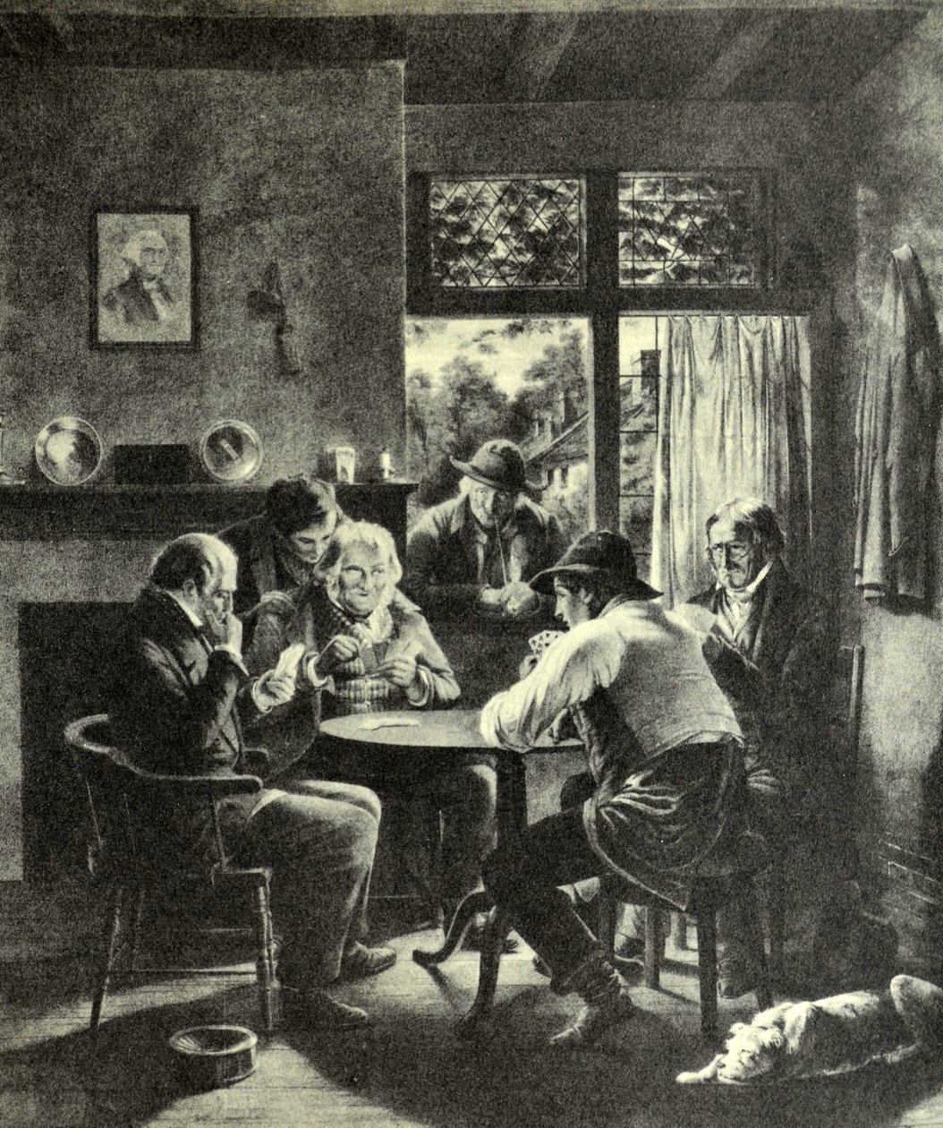 Currier & Ives illusztráció 19. század. A gumi, tedd a Trumps alkotó: N. and Ives, J.M. Currier